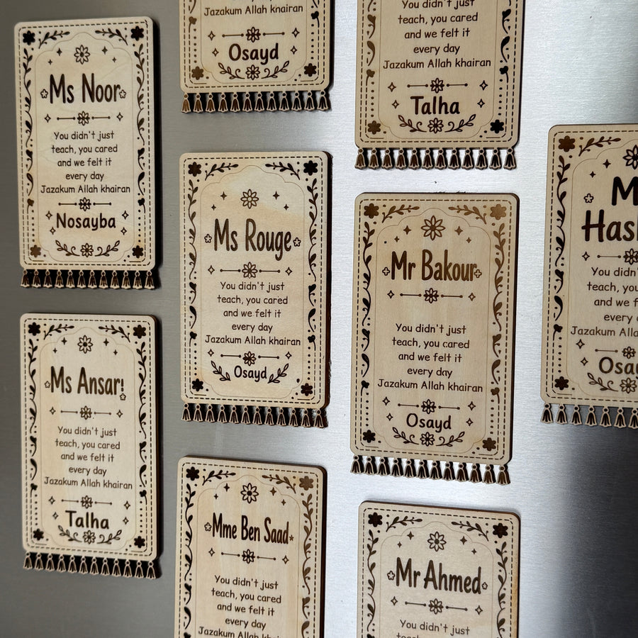 Engraved fridge magnets