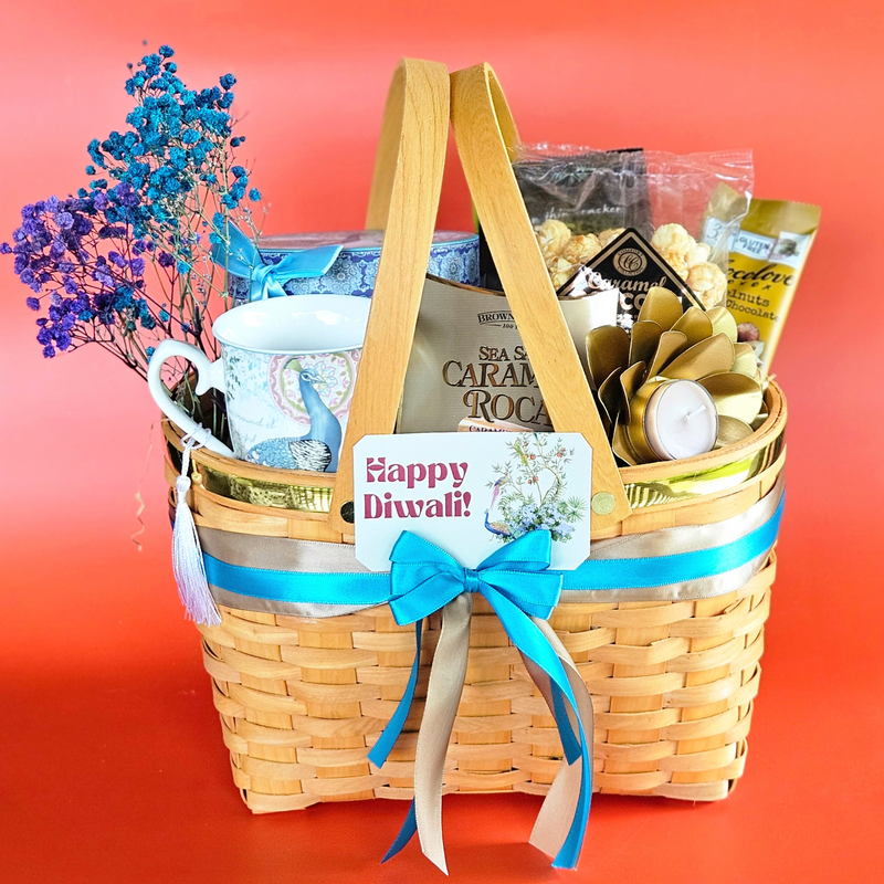 Diwali gify basket with lights