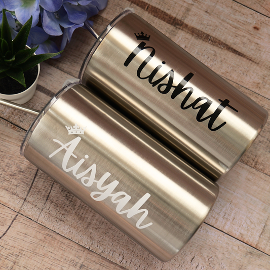personalized water bottle

custom name sipper

stainless steel water bottle

custom vinyl sticker bottle

reusable water bottle

gift for her / gift for him